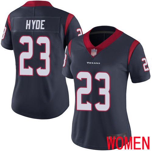Houston Texans Limited Navy Blue Women Carlos Hyde Home Jersey NFL Football #23 Vapor Untouchable->women nfl jersey->Women Jersey